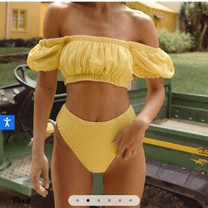 Montce yellow crochet Paula bikini bottom